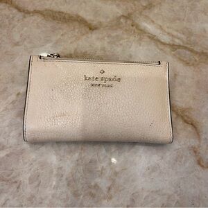 Kate Spade Cream Pebbled Leather Wallet
